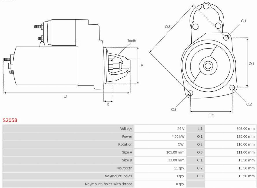 AS-PL S2058 - Стартер avtokuzovplus.com.ua