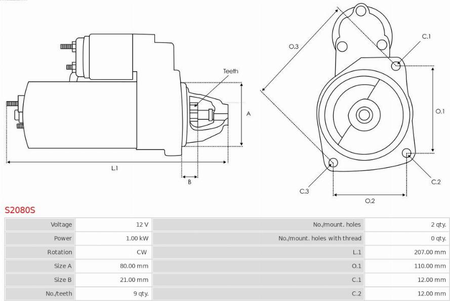 AS-PL S2080S - Стартер autodnr.net