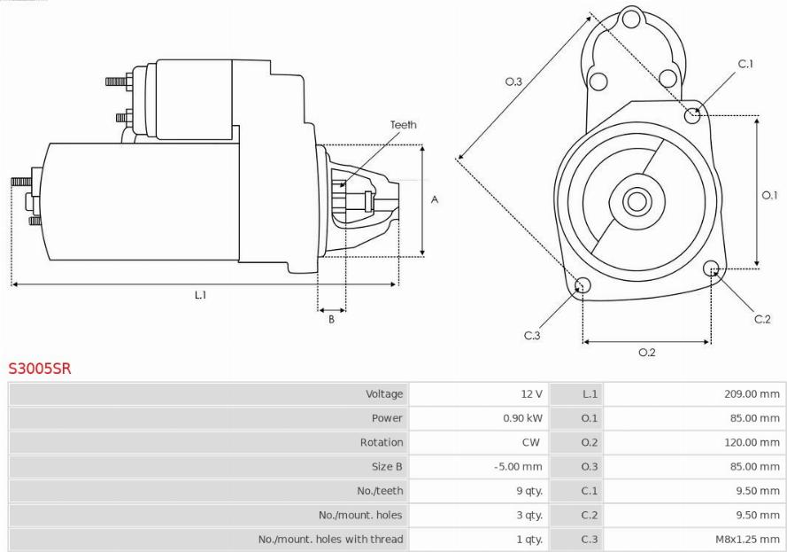 AS-PL S3005SR - Стартер autodnr.net