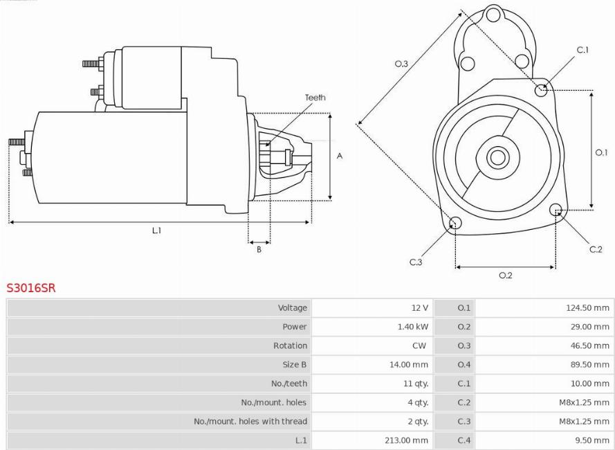 AS-PL S3016SR - Стартер avtokuzovplus.com.ua