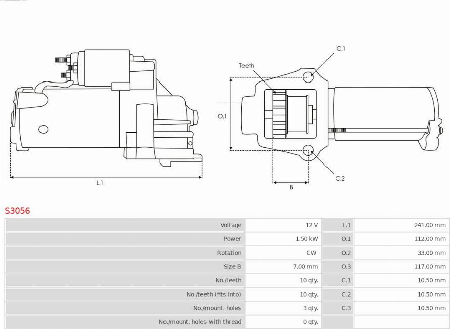 AS-PL S3056 - Стартер autodnr.net