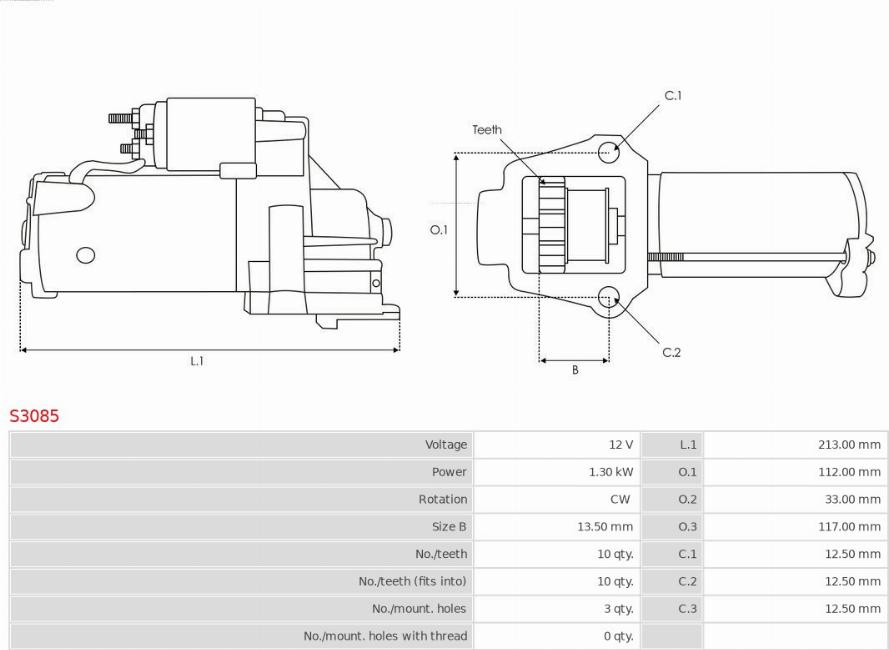 AS-PL S3085 - Стартер autocars.com.ua