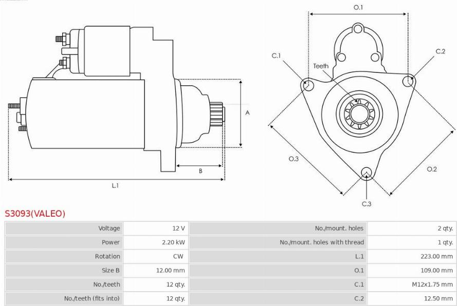 AS-PL S3093(VALEO) - Стартер autodnr.net