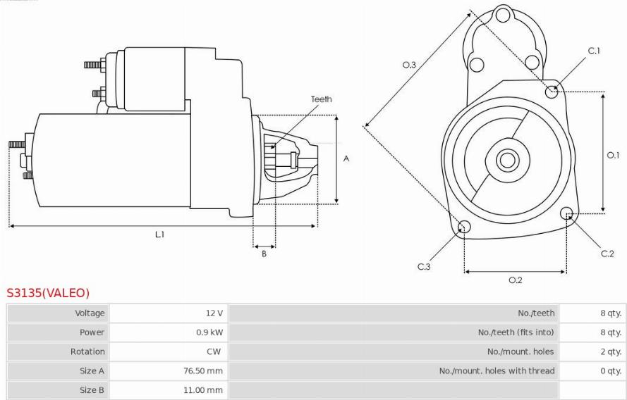 AS-PL S3135(VALEO) - Стартер autodnr.net