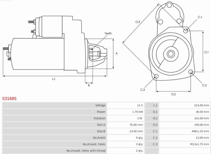 AS-PL S3168S - Стартер avtokuzovplus.com.ua