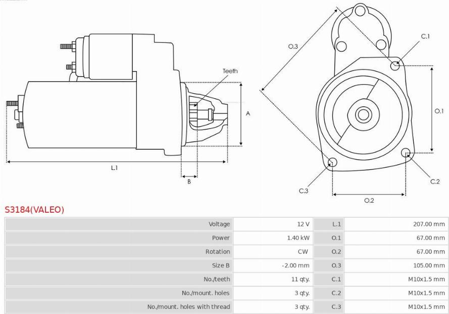 AS-PL S3184(VALEO) - Стартер autocars.com.ua