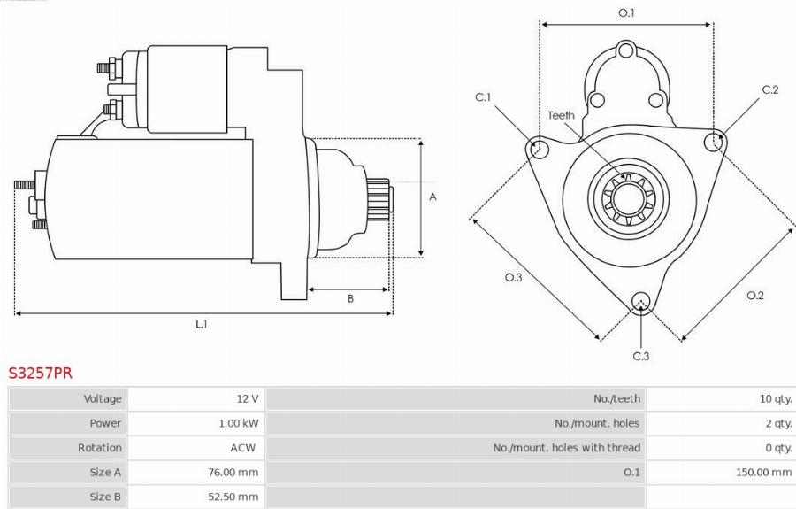 AS-PL S3257PR - Стартер avtokuzovplus.com.ua