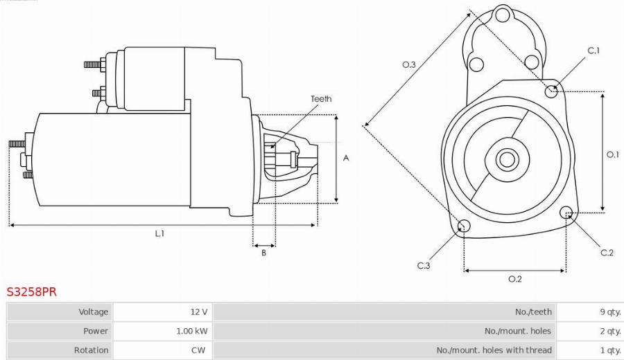 AS-PL S3258PR - Стартер autodnr.net