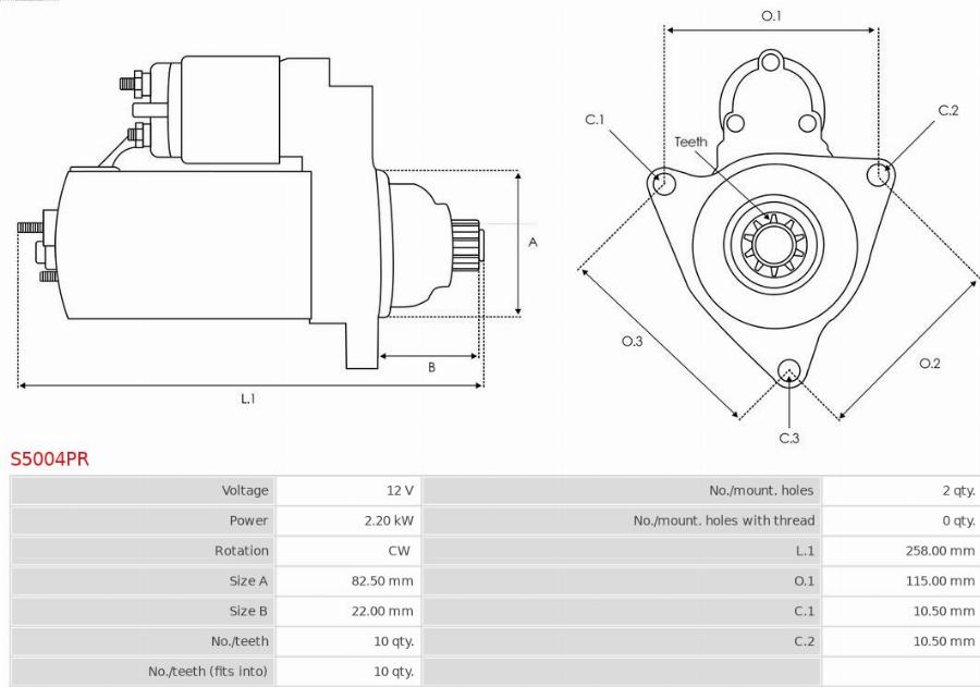 AS-PL S5004PR - Стартер avtokuzovplus.com.ua