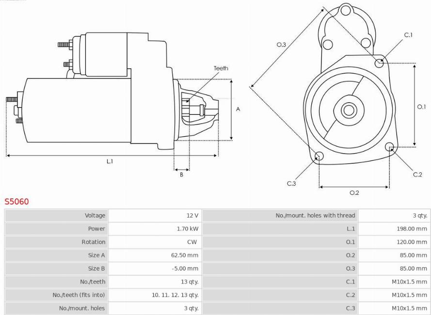 AS-PL S5060 - Стартер avtokuzovplus.com.ua