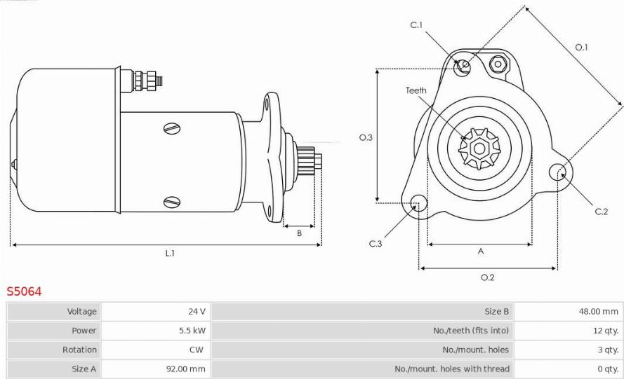 AS-PL S5064 - Стартер avtokuzovplus.com.ua