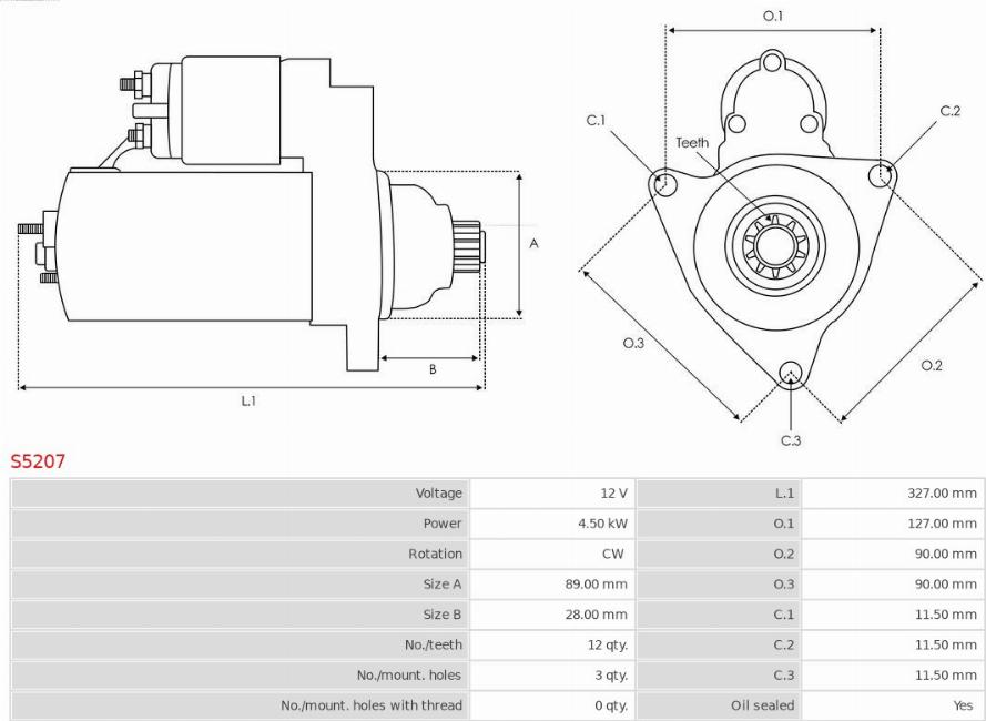 AS-PL S5207 - Стартер avtokuzovplus.com.ua