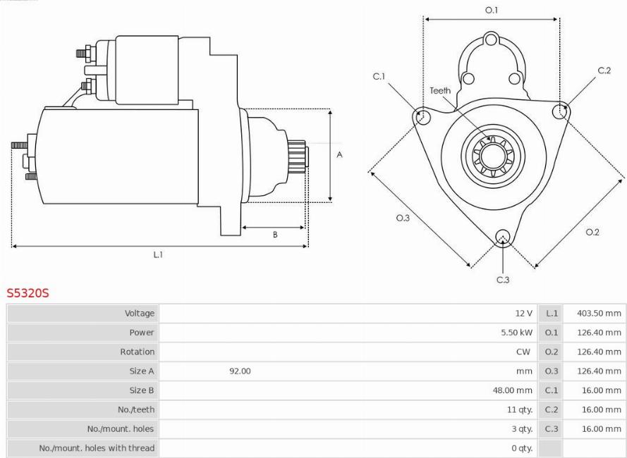 AS-PL S5320S - Стартер autocars.com.ua