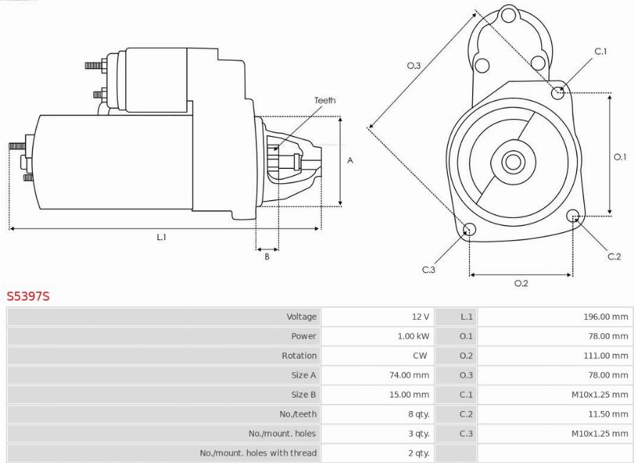 AS-PL S5397S - Стартер avtokuzovplus.com.ua