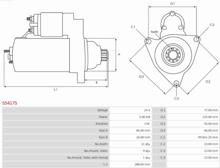 AS-PL S5417S - Стартер avtokuzovplus.com.ua