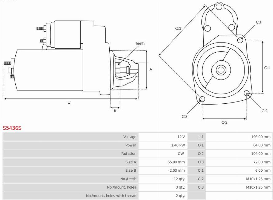 AS-PL S5436S - Стартер avtokuzovplus.com.ua