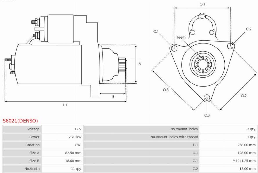 AS-PL S6021(DENSO) - Стартер avtokuzovplus.com.ua