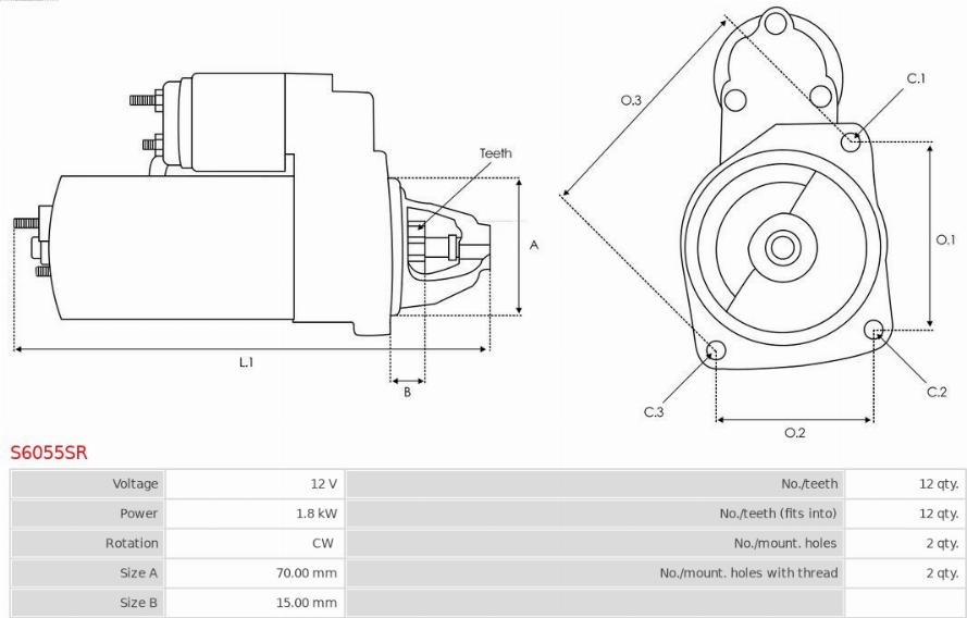 AS-PL S6055SR - Стартер autodnr.net