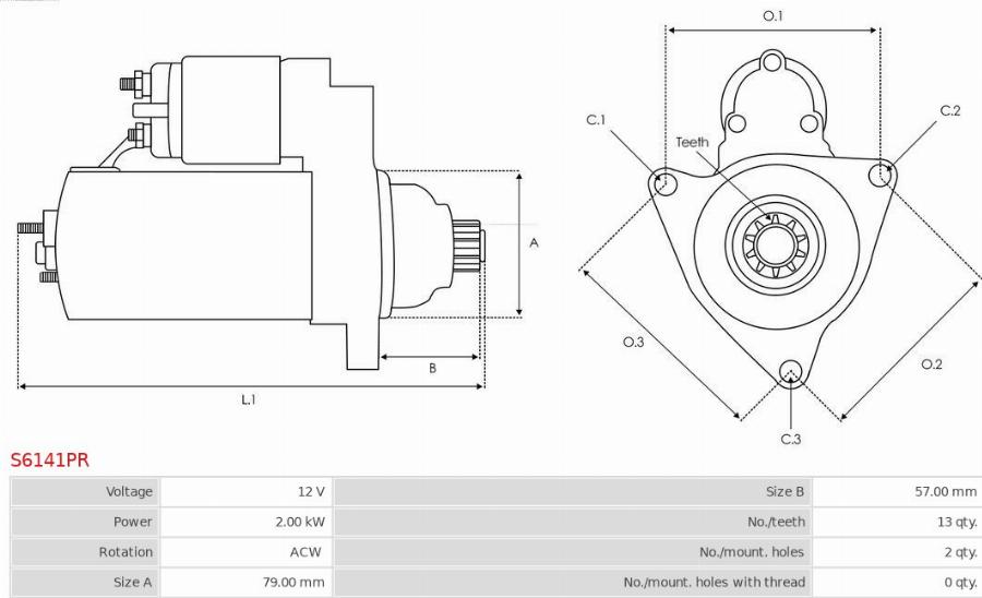 AS-PL S6141PR - Стартер autodnr.net