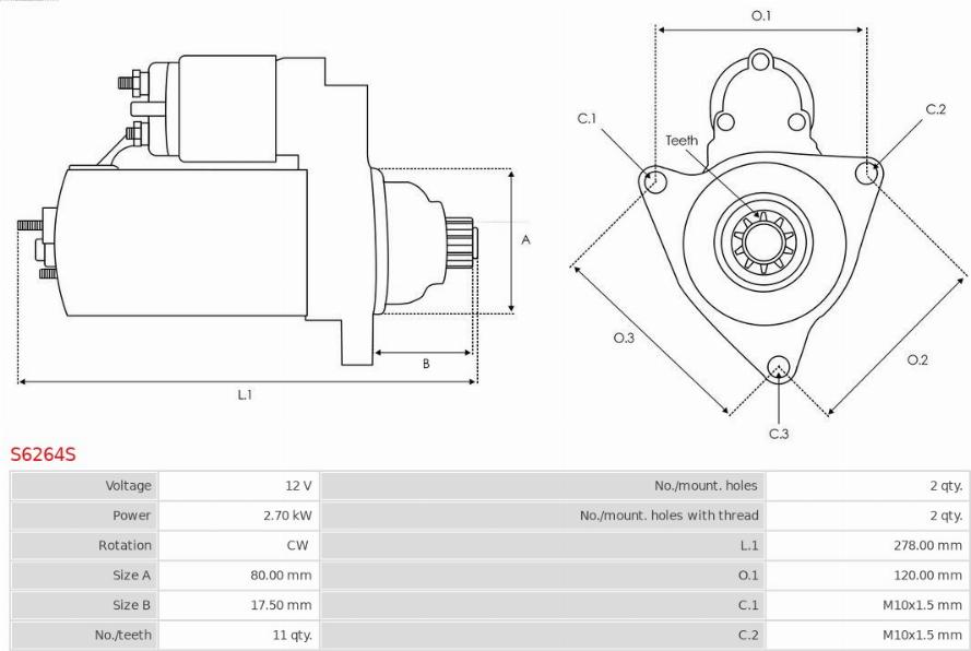 AS-PL S6264S - Стартер avtokuzovplus.com.ua