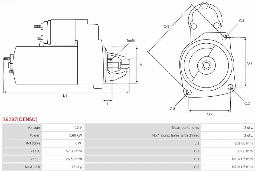 AS-PL S6287(DENSO) - Стартер avtokuzovplus.com.ua