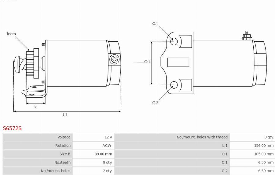 AS-PL S6572S - Стартер autodnr.net