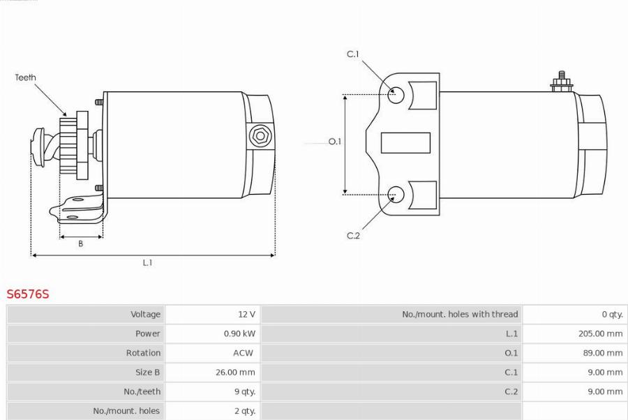 AS-PL S6576S - Стартер autocars.com.ua