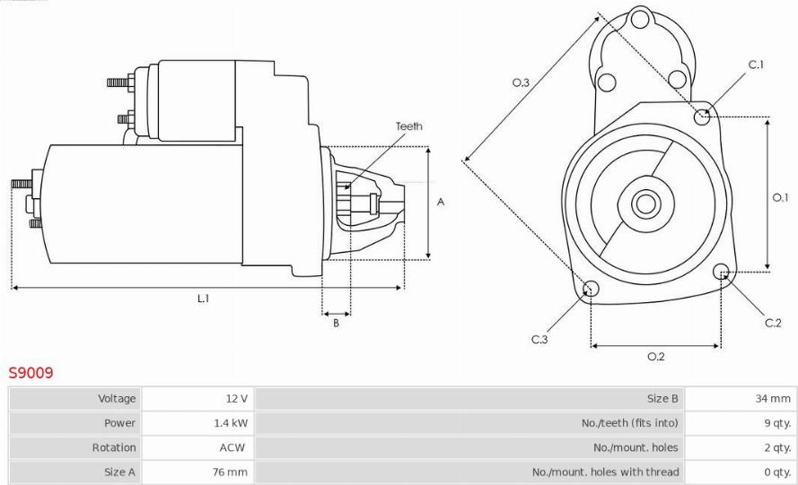 AS-PL S9009 - Стартер autodnr.net