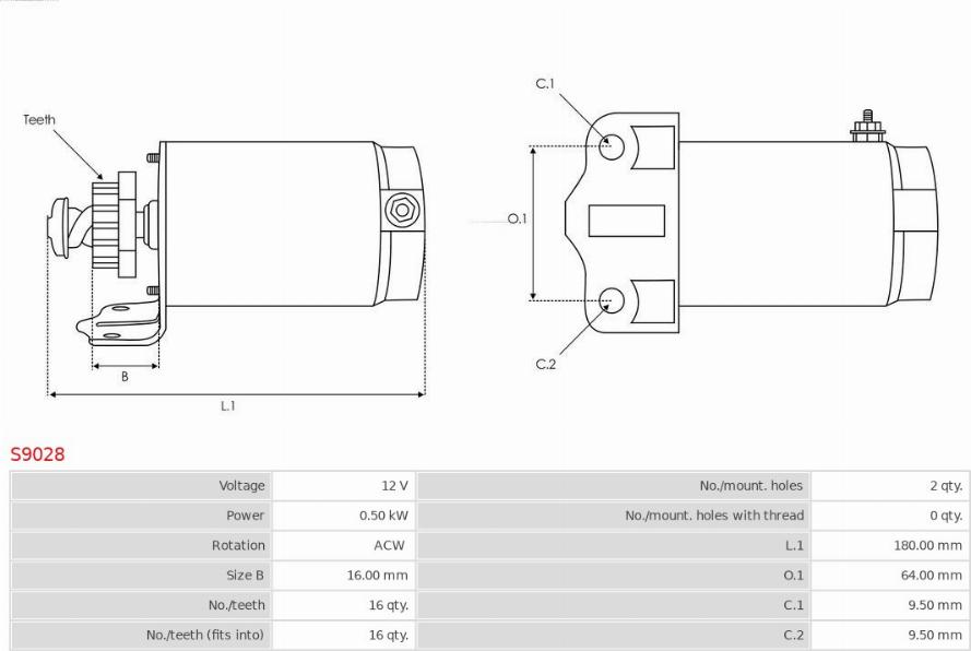 AS-PL S9028 - Стартер autocars.com.ua