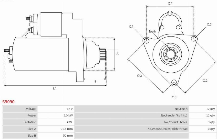 AS-PL S9090 - Стартер avtokuzovplus.com.ua