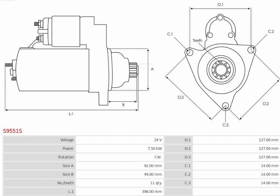 AS-PL S9551S - Стартер avtokuzovplus.com.ua