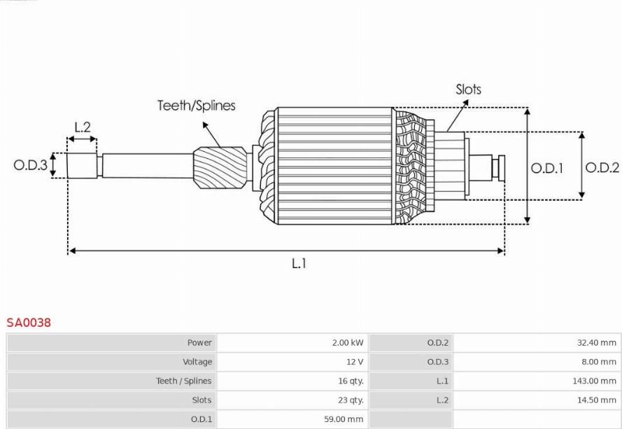 AS-PL SA0038 - Якорь, стартер autodnr.net