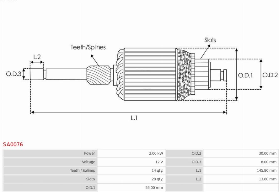 AS-PL SA0076 - Якорь, стартер autodnr.net