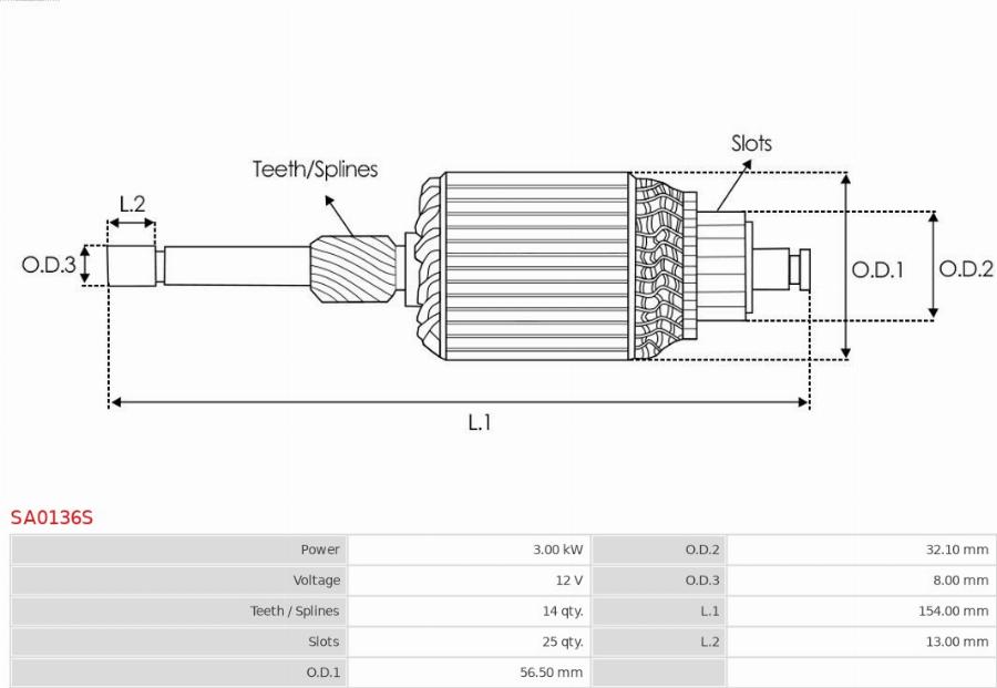 AS-PL SA0136S - Якорь, стартер autodnr.net