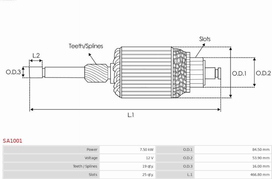 AS-PL SA1001 - Якорь, стартер autodnr.net