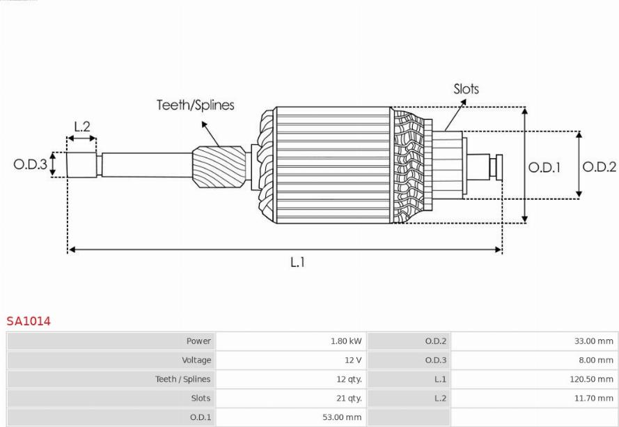 AS-PL SA1014 - Якір, стартер autocars.com.ua