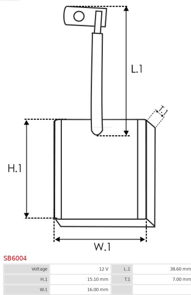 AS-PL SB6004 - Угольная щетка, стартер autodnr.net