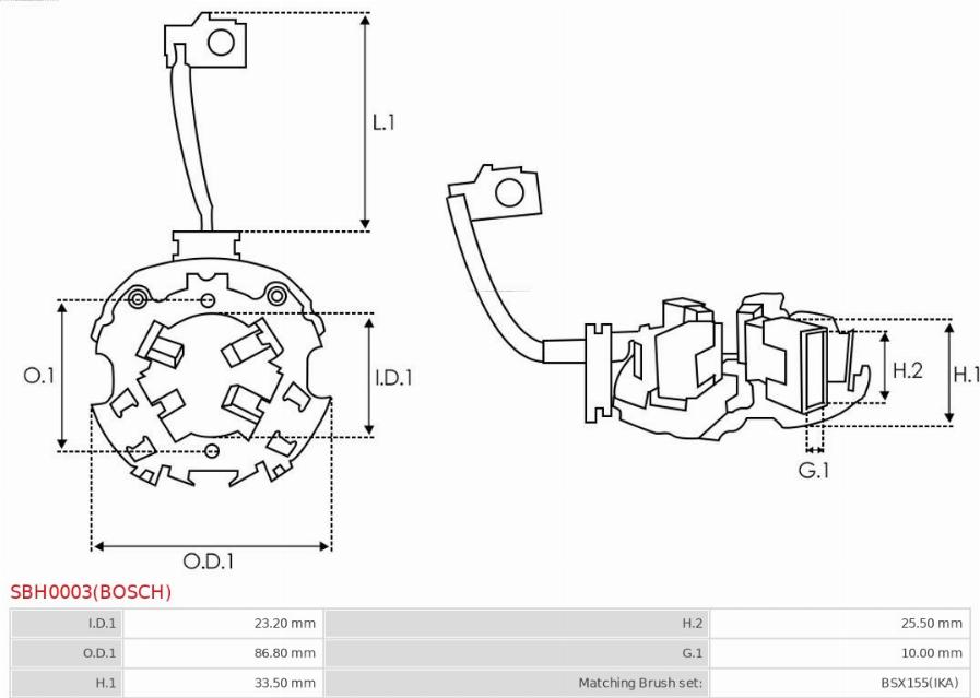 AS-PL SBH0003(BOSCH) - Кронштейн, угольная щетка autodnr.net