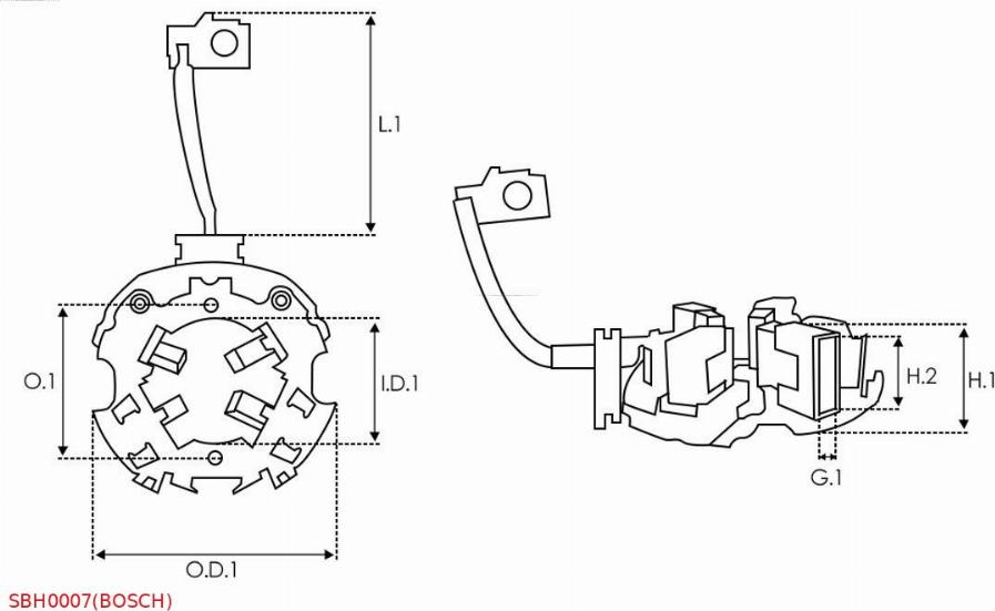 AS-PL SBH0007(BOSCH) - Кронштейн, угольная щетка avtokuzovplus.com.ua