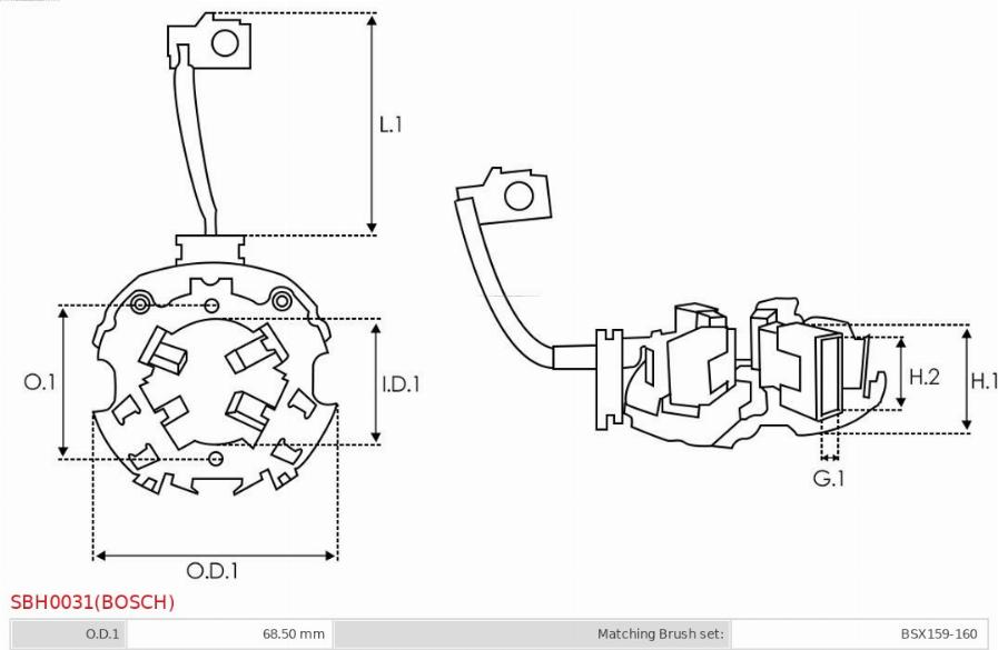 AS-PL SBH0031(BOSCH) - Кронштейн, угольная щетка avtokuzovplus.com.ua