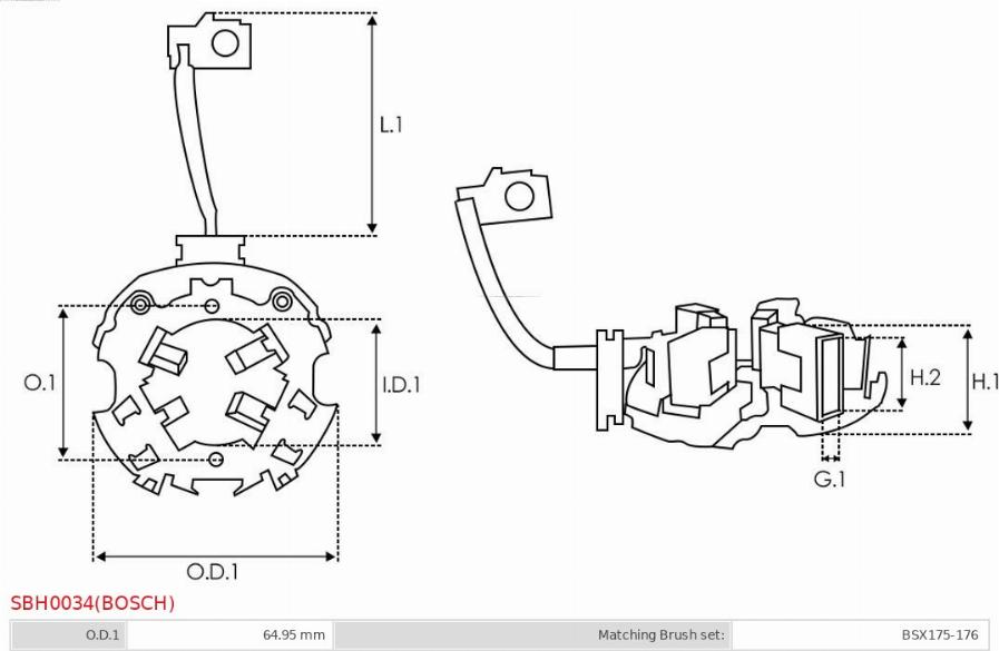 AS-PL SBH0034(BOSCH) - Кронштейн, угольная щетка avtokuzovplus.com.ua