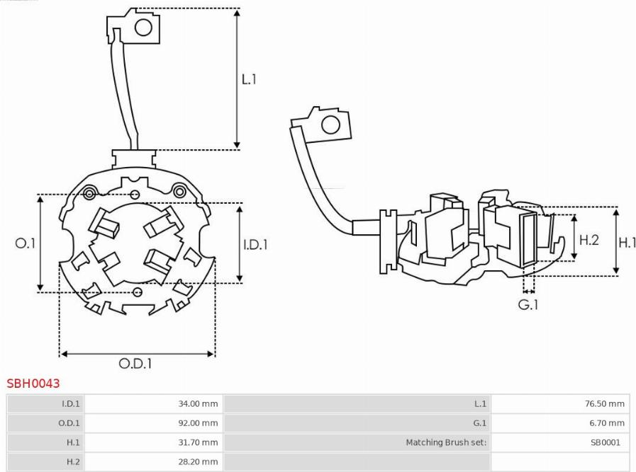 AS-PL SBH0043 - Кронштейн, угольная щетка autodnr.net