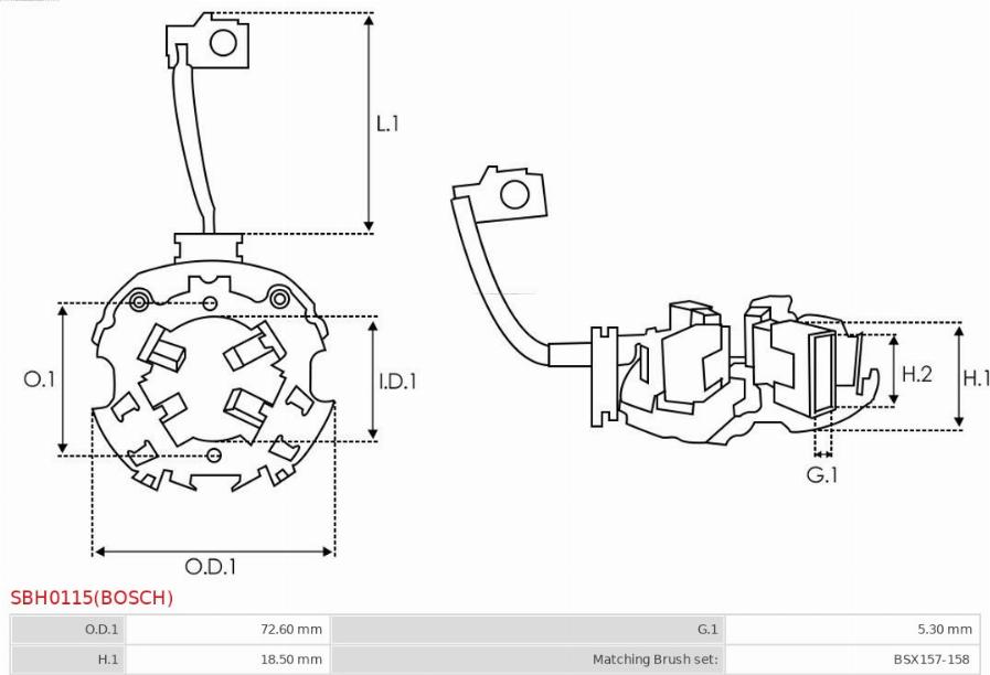 AS-PL SBH0115(BOSCH) - Кронштейн, вугільна щітка autocars.com.ua