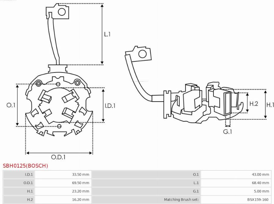 AS-PL SBH0125(BOSCH) - Кронштейн, угольная щетка autodnr.net