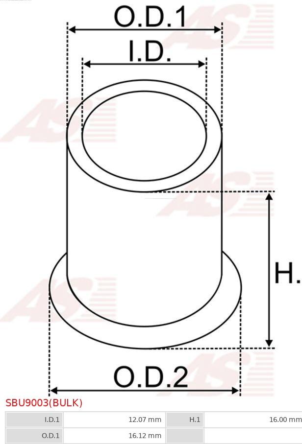 AS-PL SBU9003(BULK) - Втулка, вал стартера autocars.com.ua