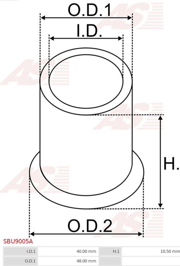 AS-PL SBU9005A - Втулка, вал стартера autocars.com.ua