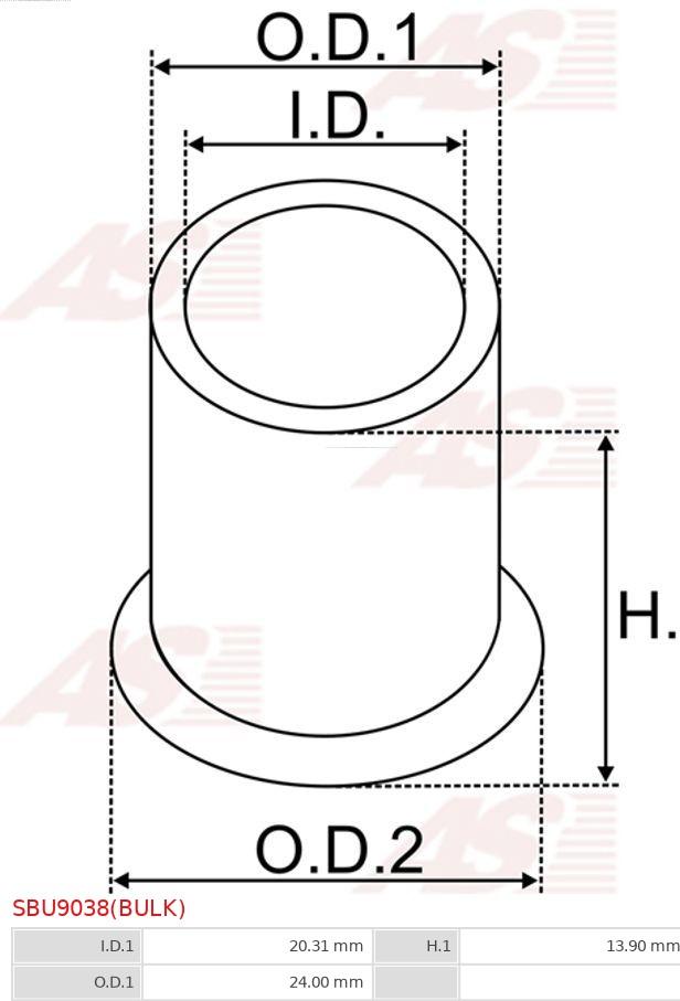 AS-PL SBU9038(BULK) - Втулка, вал стартера avtokuzovplus.com.ua