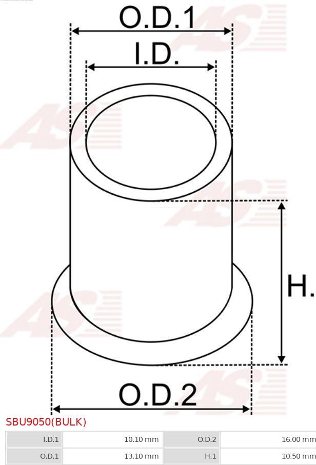 AS-PL SBU9050(BULK) - Втулка, вал стартера autocars.com.ua