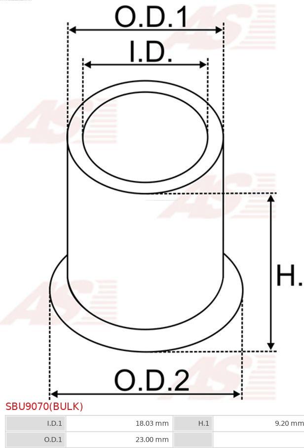 AS-PL SBU9070(BULK) - Втулка, вал стартера avtokuzovplus.com.ua