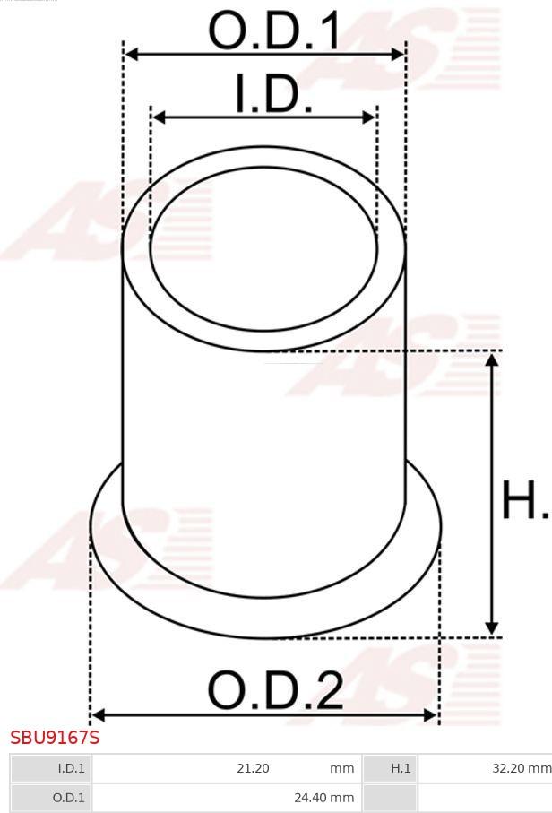 AS-PL SBU9167S - Втулка, вал стартера avtokuzovplus.com.ua